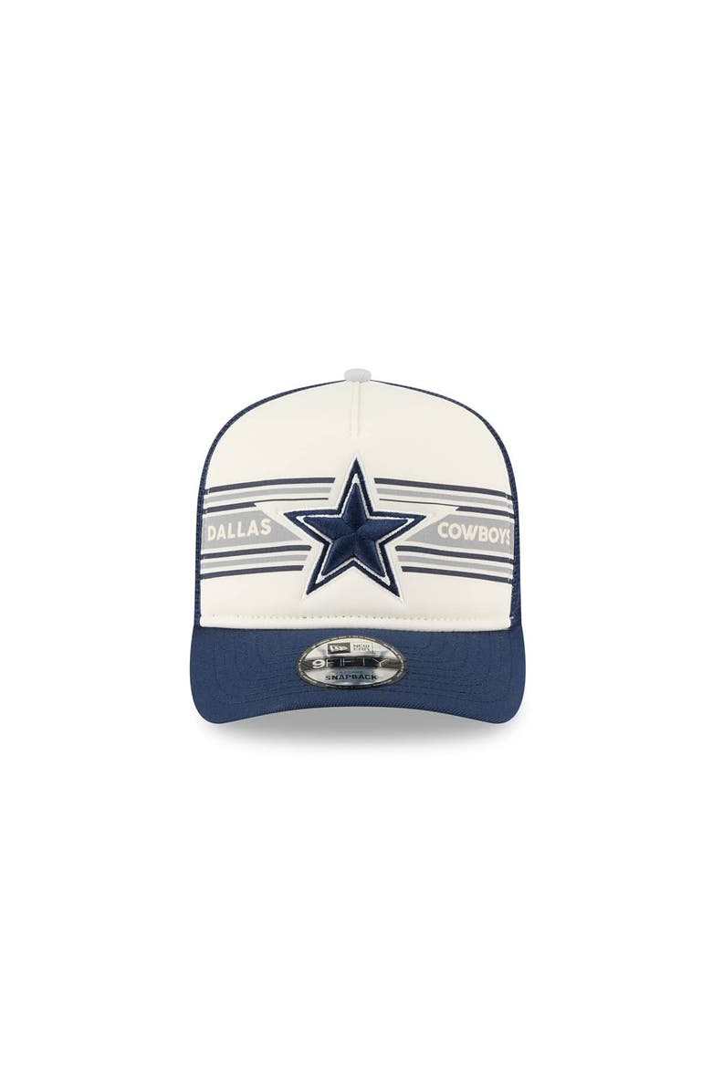 New Era Men's New Era Cream/Navy Dallas Cowboys Banner A-Frame 9FIFTY Snapback Hat, Alternate, color, Cream