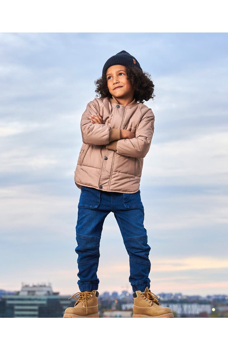 Deux par Deux Little Girl's Quilted Jacket Taupe, Alternate, color, 