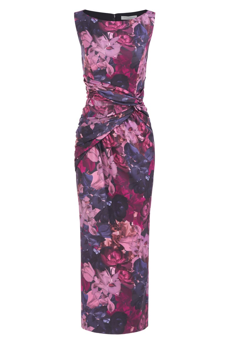 Sabina Twist Front Midi Cocktail Dress, Alternate, color, BOYSENBERRY MULTI