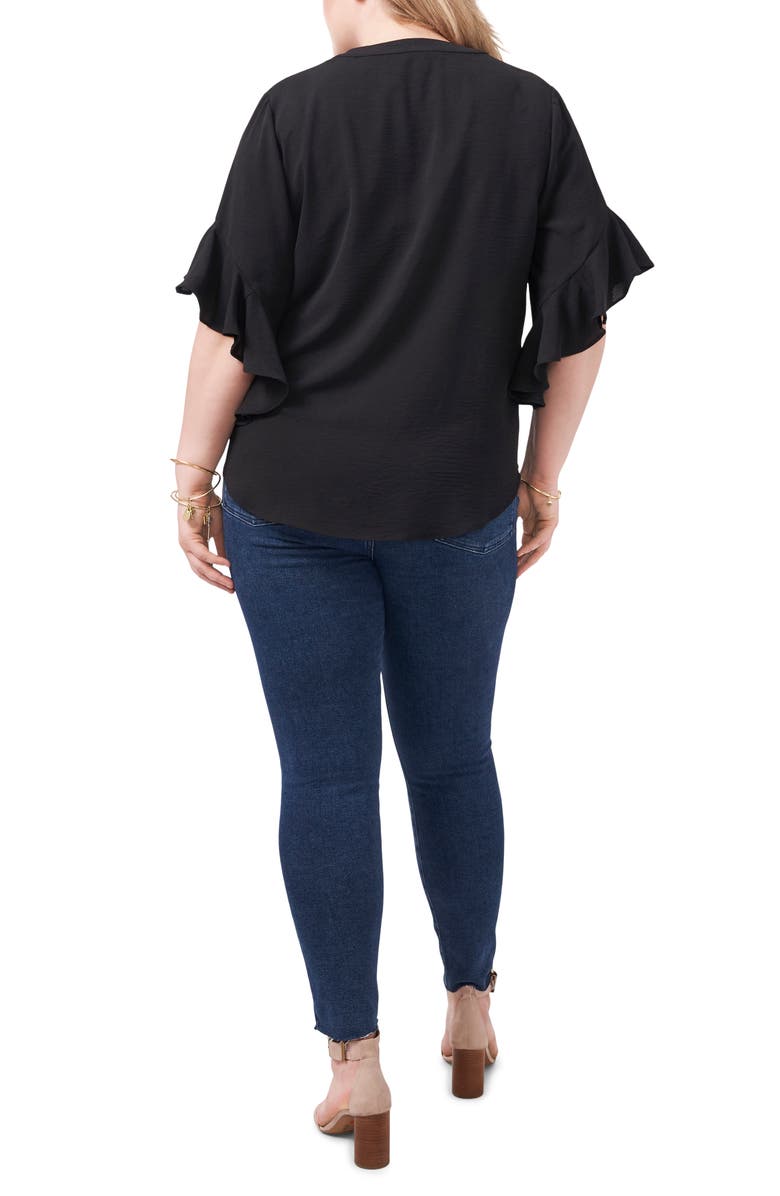 Vince Camuto Flutter Sleeve Blouse, Alternate, color, 