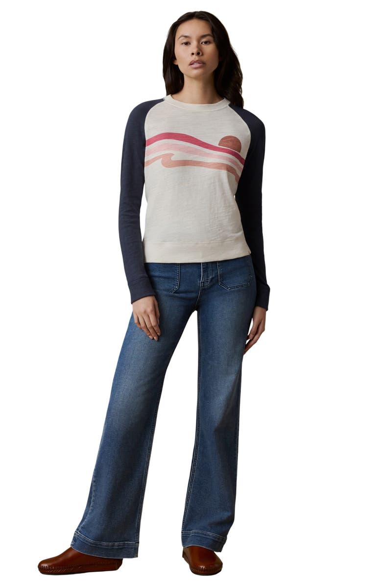 Faherty Wave Sunwashed Organic Cotton Slub Pullover, Alternate, color, Midnight Sunset