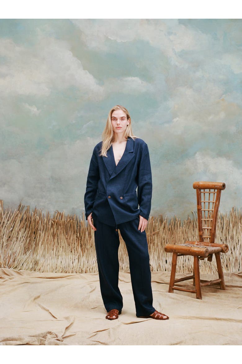 Easy-Going Pants, Alternate, color, Navy Linen