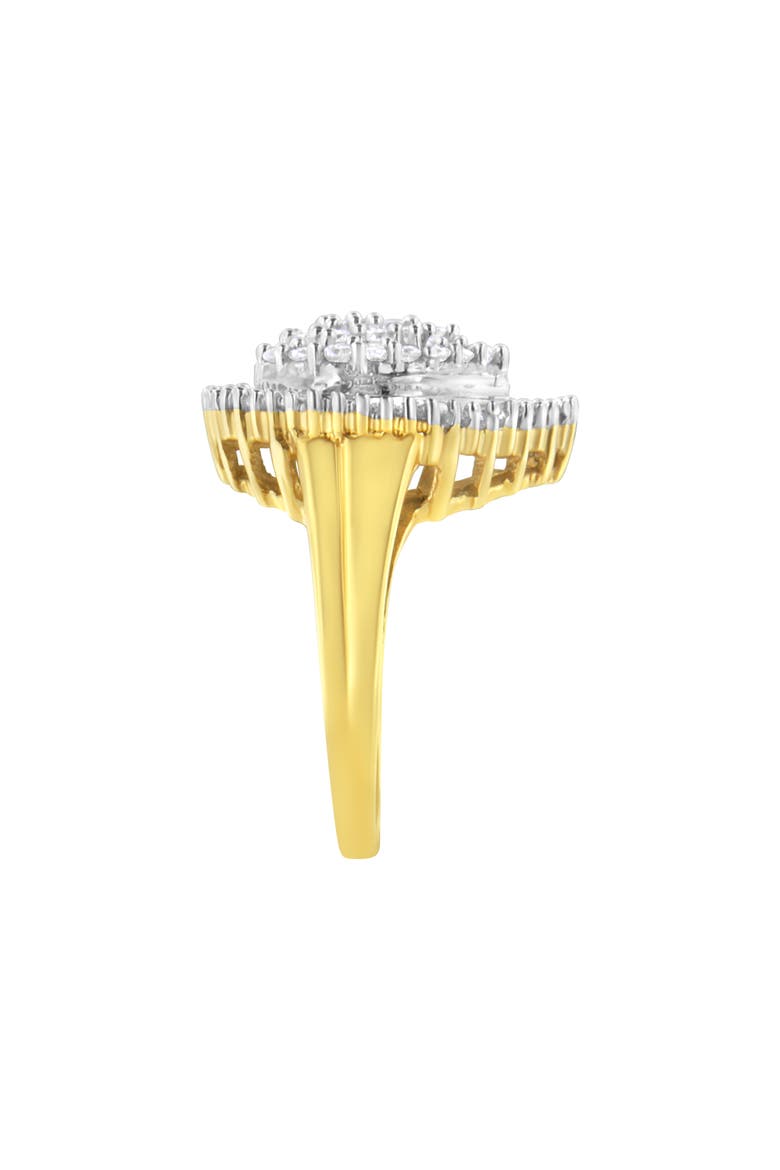 10K Yellow Gold 1.0 Cttw Diamond Oval Shaped Cluster Ring, Alternate, color, Yellow Gold