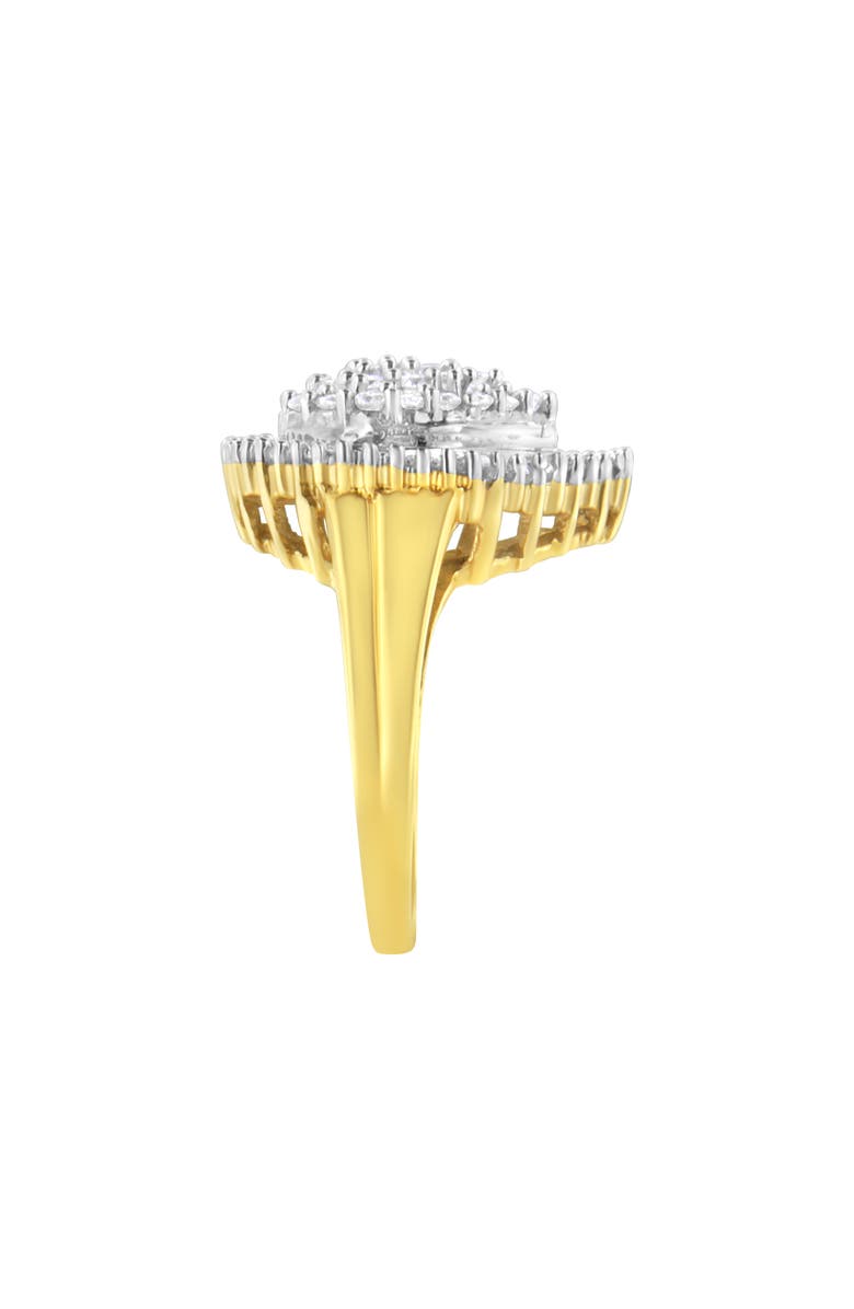 Haus of Brilliance 10K Yellow Gold 1.0 Cttw Diamond Oval Shaped Cluster Ring, Alternate, color, Yellow Gold
