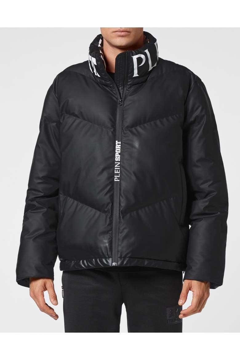 Nylon Down Jacket Tiger Men, Main, color, black
