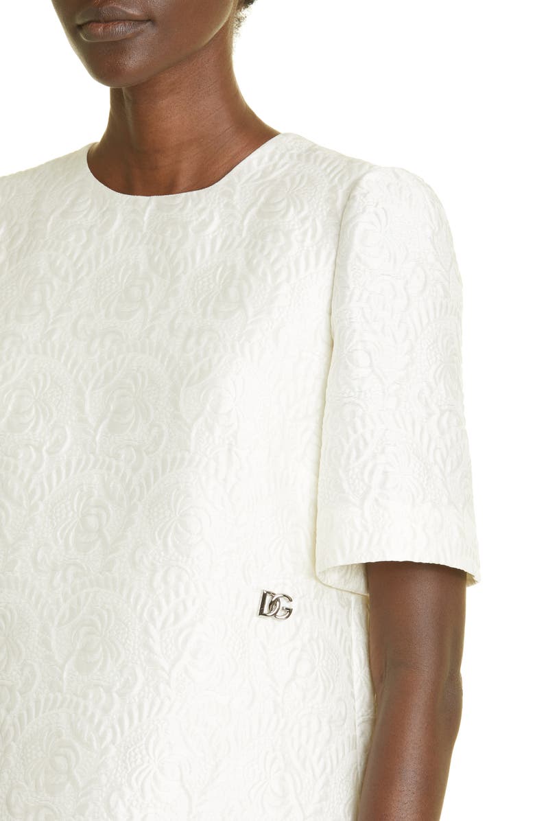 Dolce&Gabbana Floral Jacquard Shift Dress, Alternate, color, 