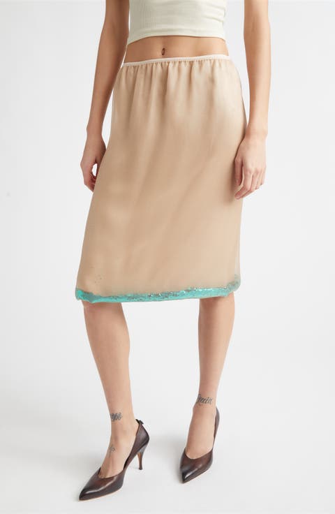 Sidney Glitter Hem Sheer Silk Skirt