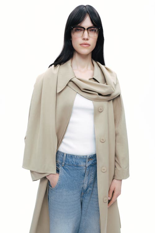 Shop Nocturne Shawl-designed Trench Coat In Beige