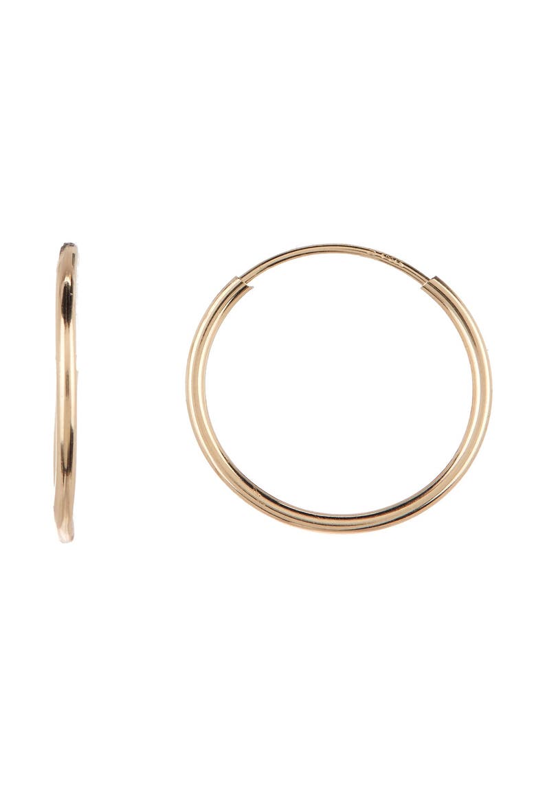 14K Yellow Gold 13.5mm Hoop Earrings, Main, color, GOLD