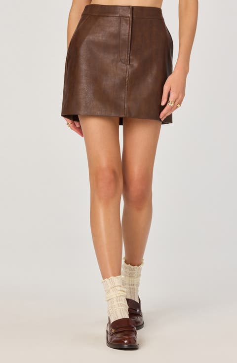 Faux Leather Miniskirt