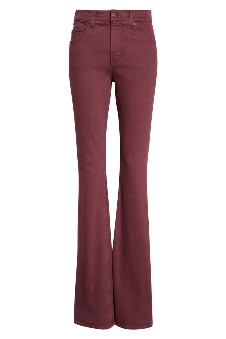 Beverly Mid Rise Skinny Flare Jeans, Alternate, color, BURGUNDY