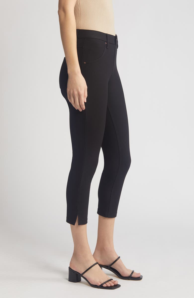 Hue Side Slit Pull-On Denim Capri Leggings, Alternate, color, 