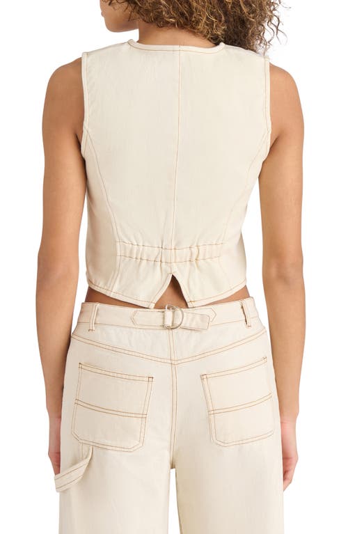 Steve Madden Selene Denim Vest In Oatmeal