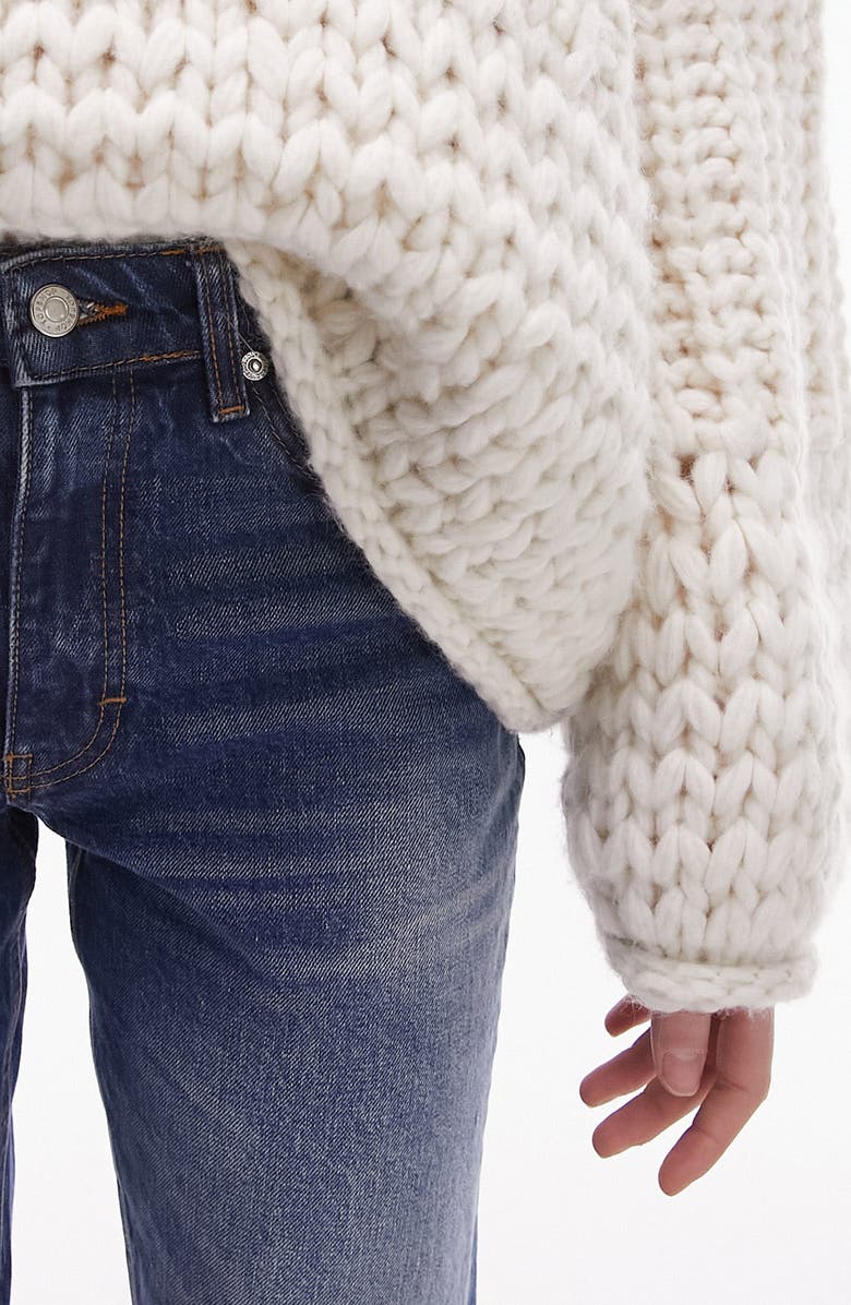 Topshop Raw Hem Straight Leg Jeans, Alternate, color,