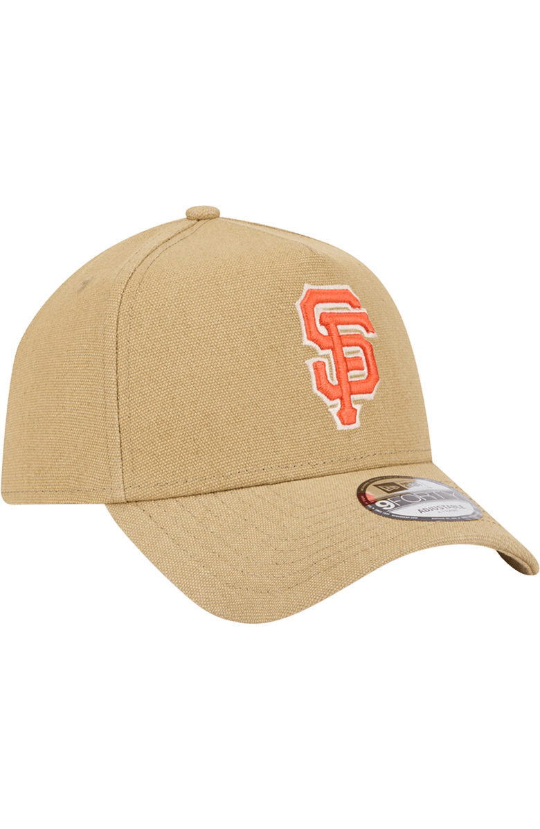 New Era Men's New Era Khaki San Francisco Giants Logo Essentials 9FORTY A-Frame Adjustable Hat, Alternate, color, 