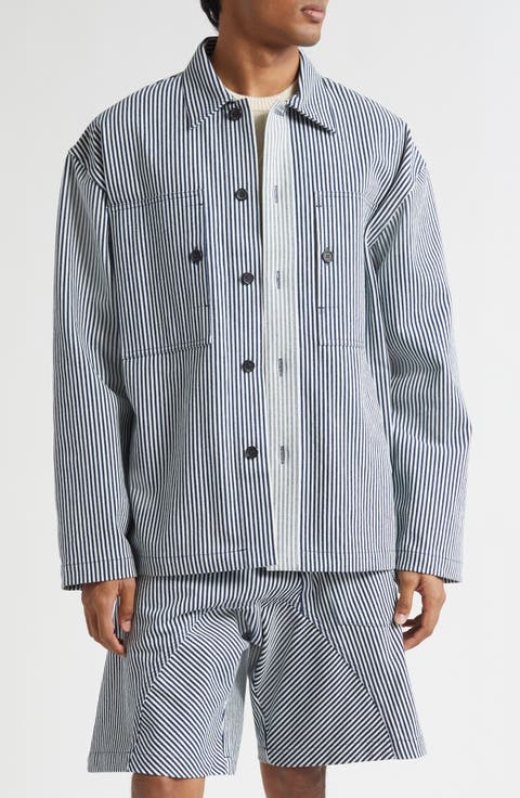 Stripe Patch Pocket Overshirt