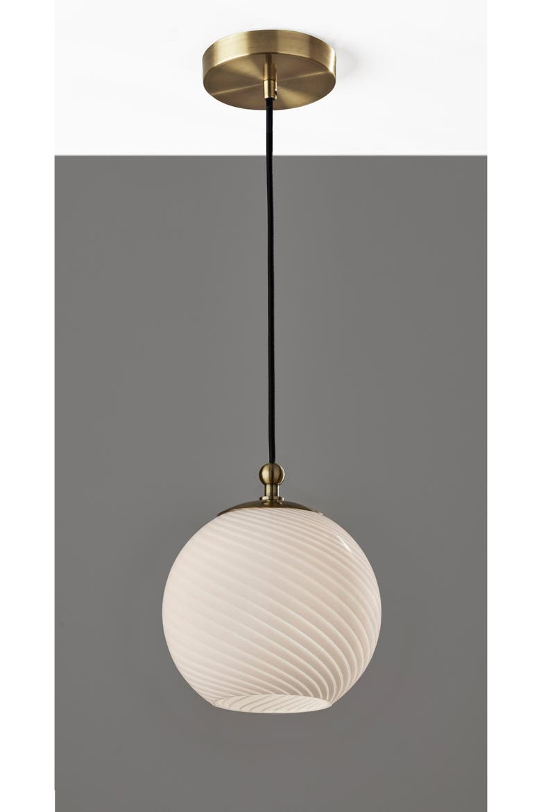 Swirl Antiqued Brass Pendant Light, Alternate, color, ANTIQUE BRASS