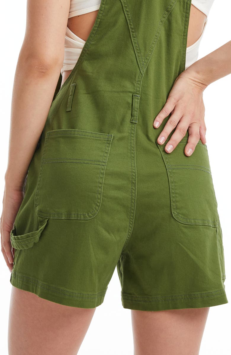Bayeas Short Denim Overalls, Alternate, color, Green