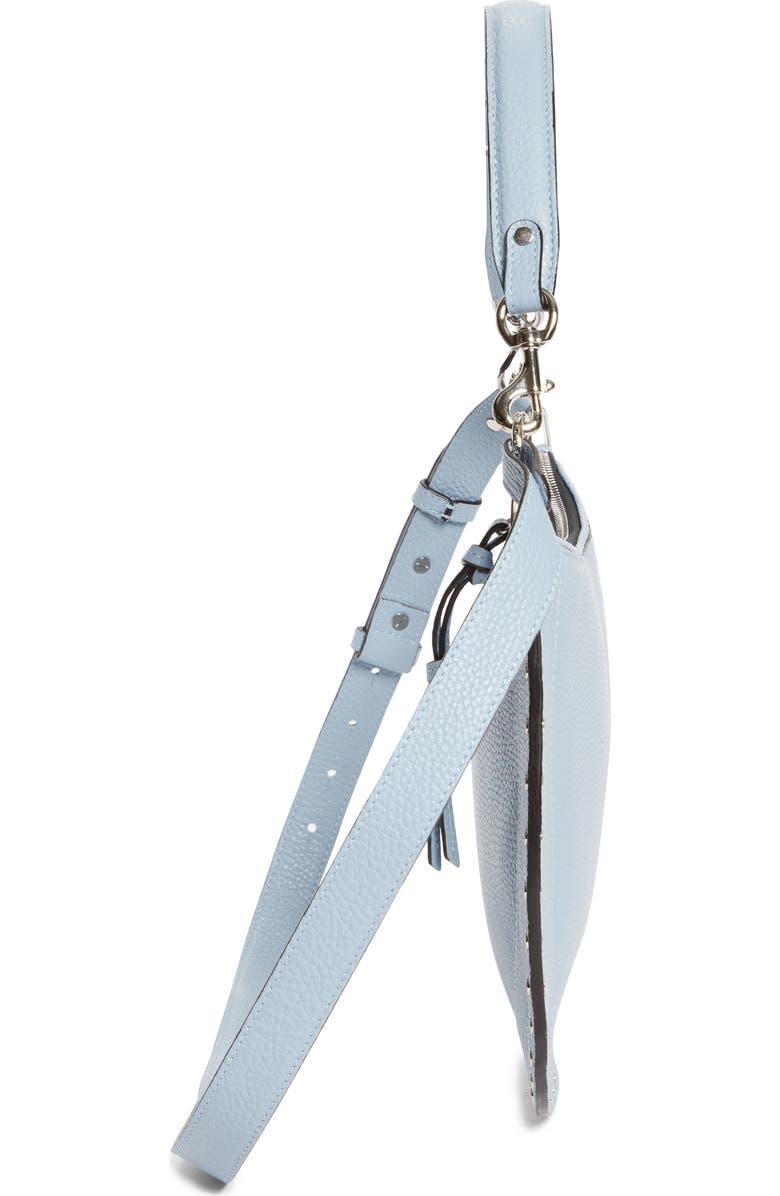 Isabel Marant Oskan Soft Zipped Leather Crossbody Bag, Alternate, color, Light Blue