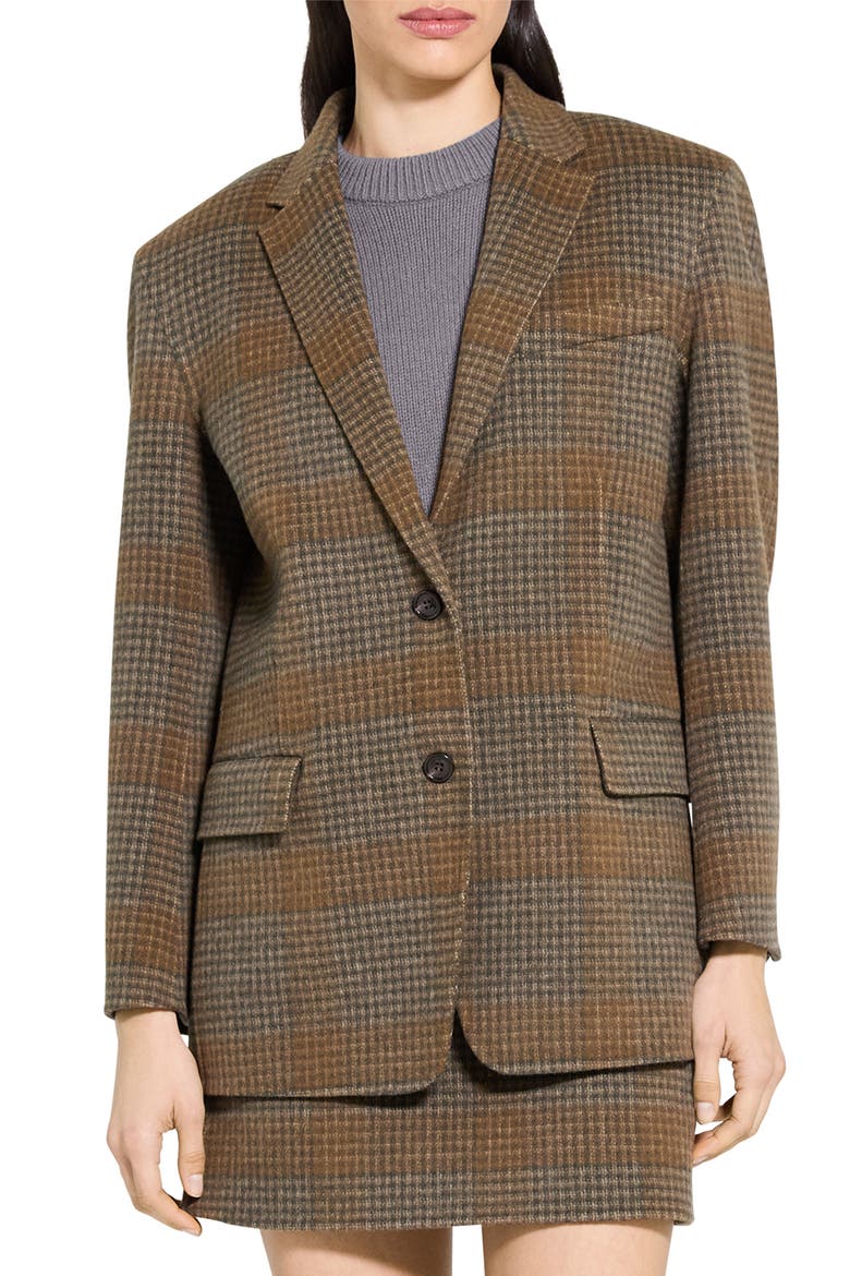 Wool & Cashmere Oversize Blazer, Main, color, BRASS MULTI - ZPD