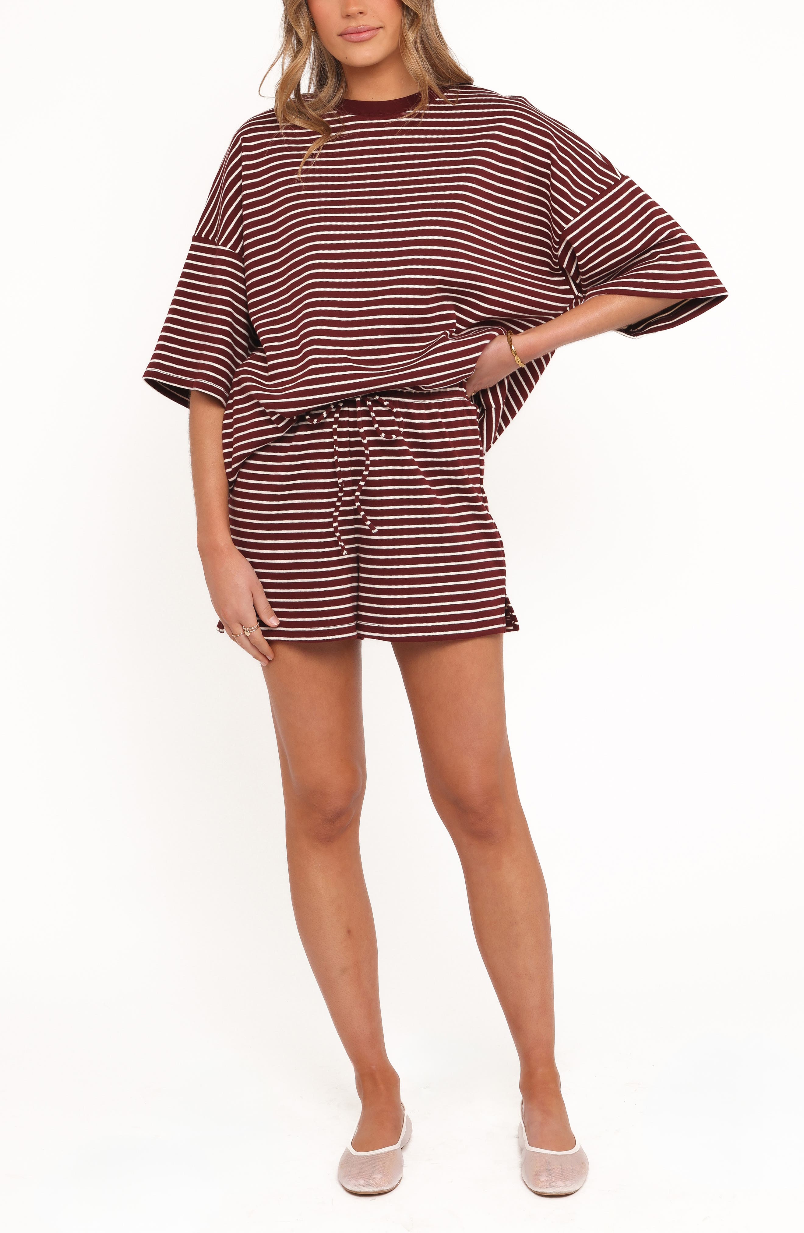 BURGUNDY CREAM STRIPE