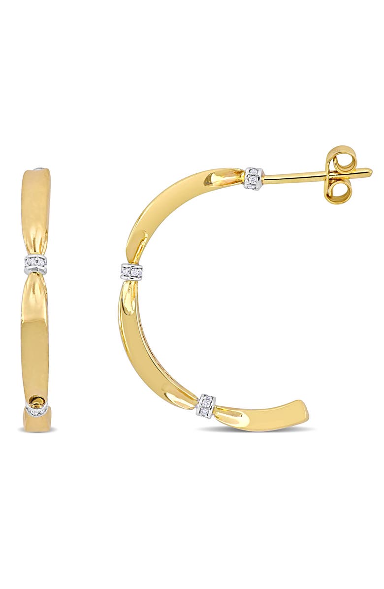 Julianna B. Diamond Semi Hoop Earrings 14k Gold, Main, color, 