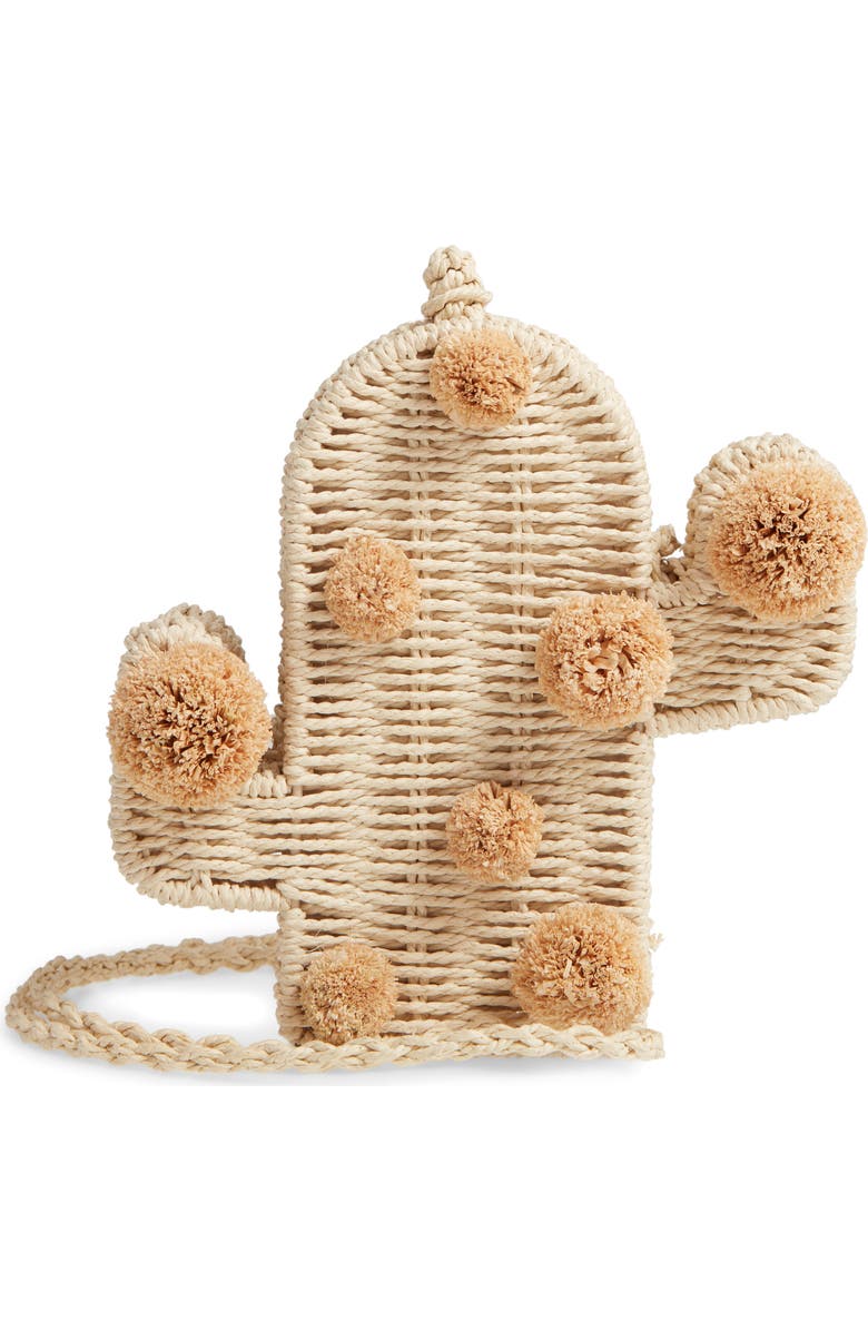Knotty Cactus Straw Crossbody Bag, Main, color,