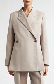 Jil Sander Slim Double Breasted Wool Gabardine Blazer