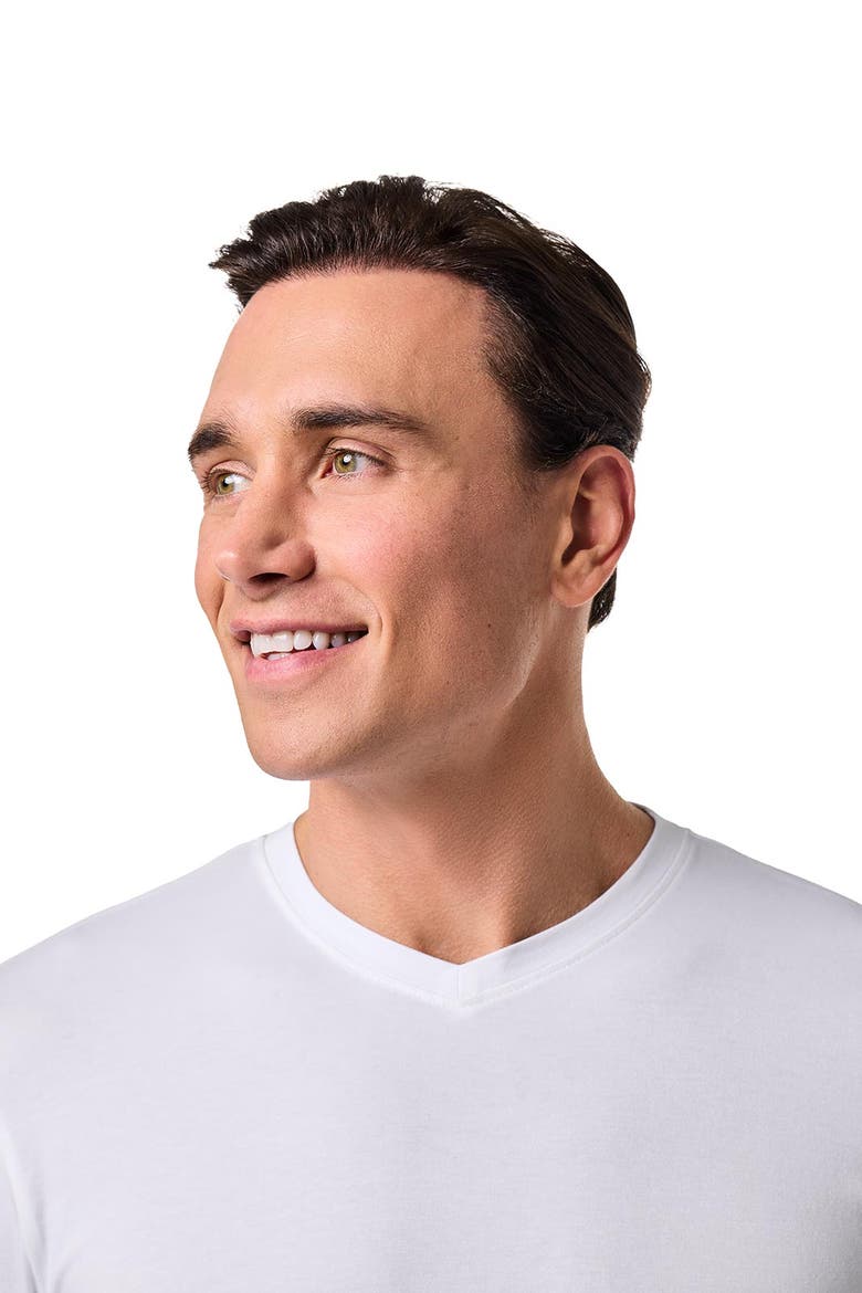 Men's Morada V-Neck Long Sleeve T-Shirt, UPF 50+ Sun Protection, Alternate, color, White
