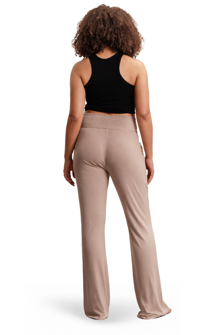 Super Soft Rib Maternity Pants, Alternate, color, Light Taupe