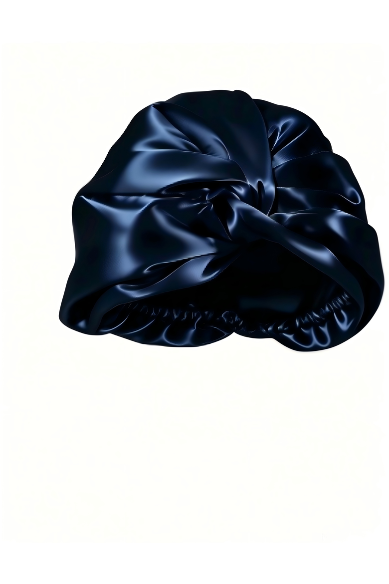 22Momme Pure Silk Hair Wrap, Main, color, Dark Blue
