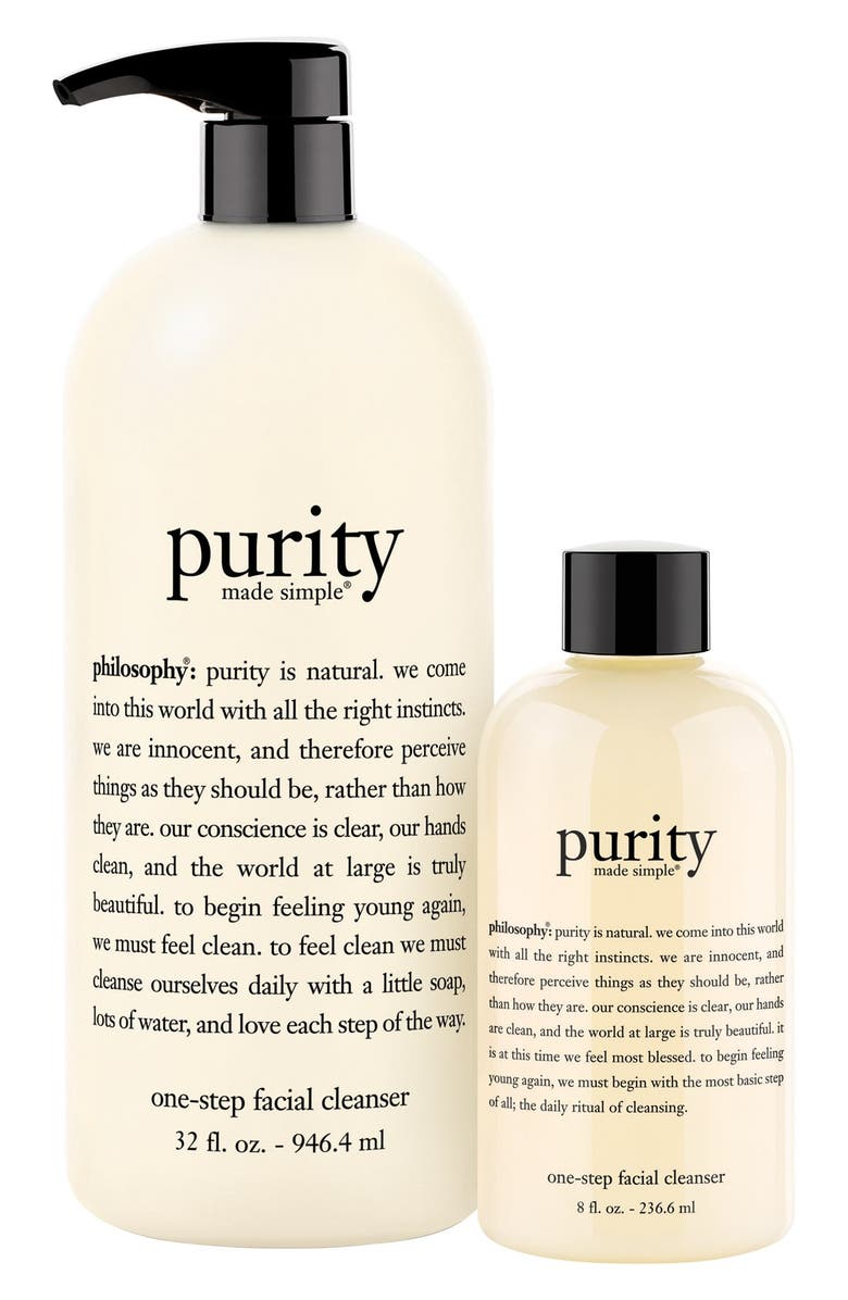philosophy 'purity made simple' one-step facial cleanser duo, Main, color,