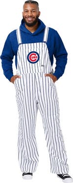 FOCO Men's FOCO  White Chicago Cubs Pinstripe Bib Overalls