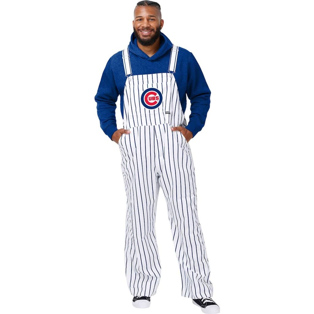 Foco White Chicago Cubs Pinstripe Bib Overalls
