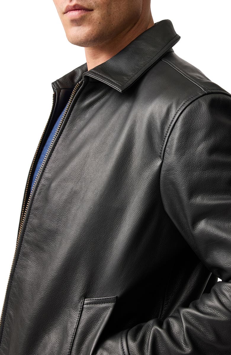 Rodd & Gunn Haymarket Leather Jacket, Alternate, color, Onyx