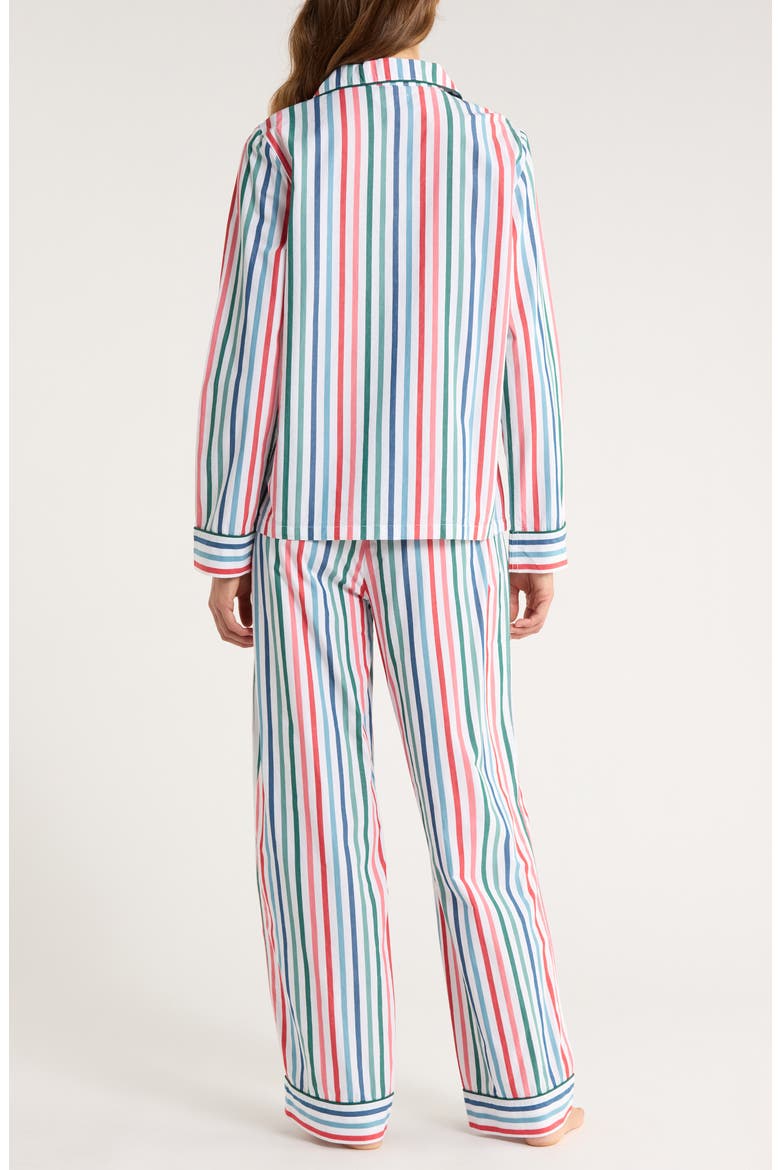 Classic Cotton Pajamas, Alternate, color, IVORY- RED MULTI STRIPE