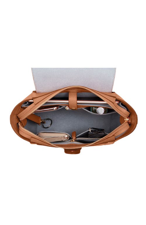 Senreve Mini Maestra Pebbled Leather 4-way Convertible Handbag In Brown