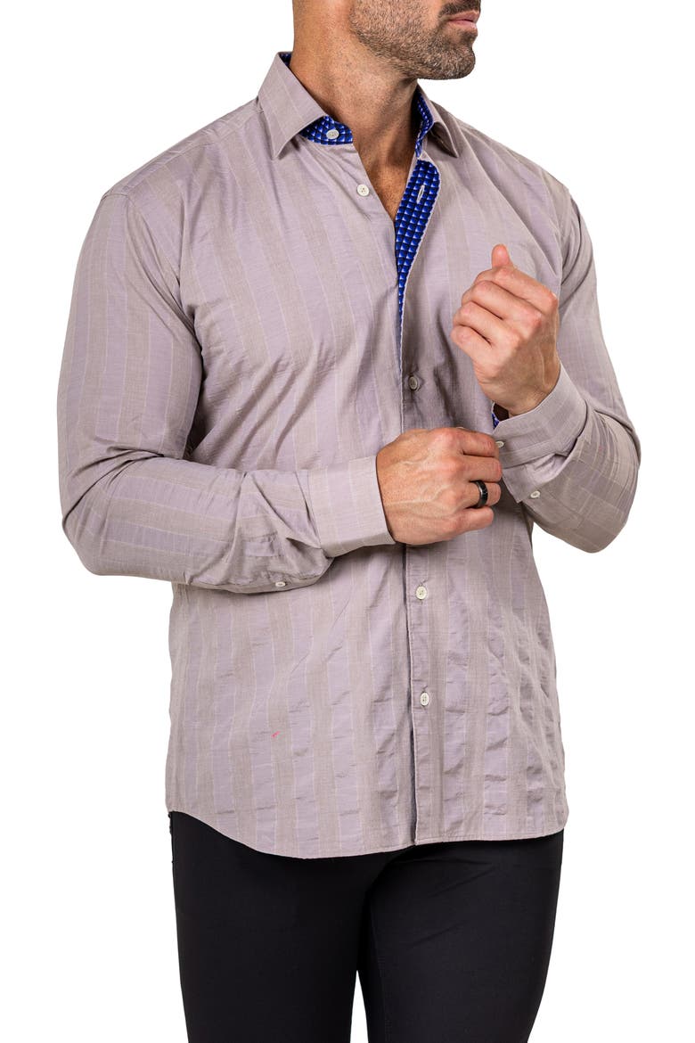 Fibonacci Marthy Contemporary Fit Button-Up Shirt, Alternate, color, BROWN