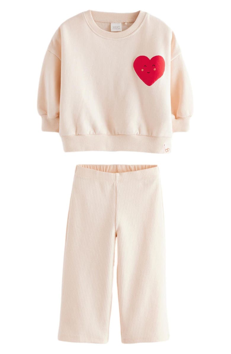 NEXT Kids' Love You Sweatshirt & Rib Pants Set, Main, color, 