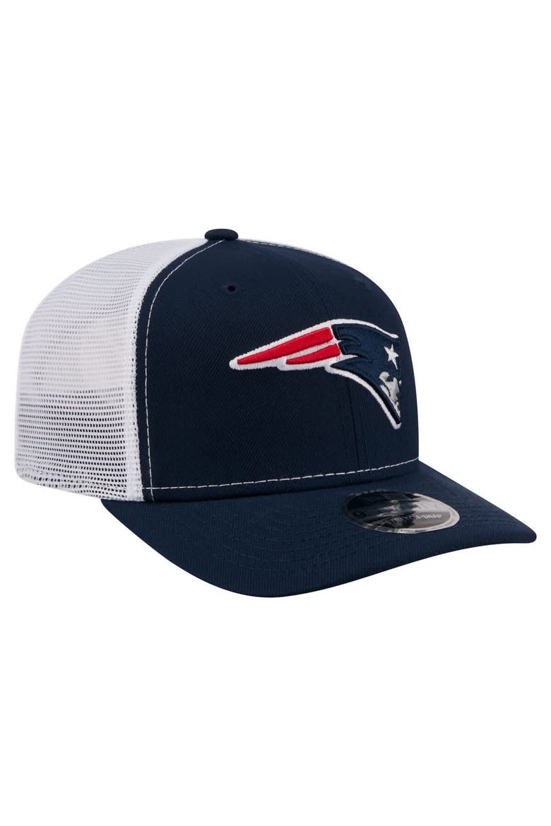 Men's New Era  Navy New England Patriots 9SEVENTY Trucker Adjustable Hat, Alternate, color, Navy