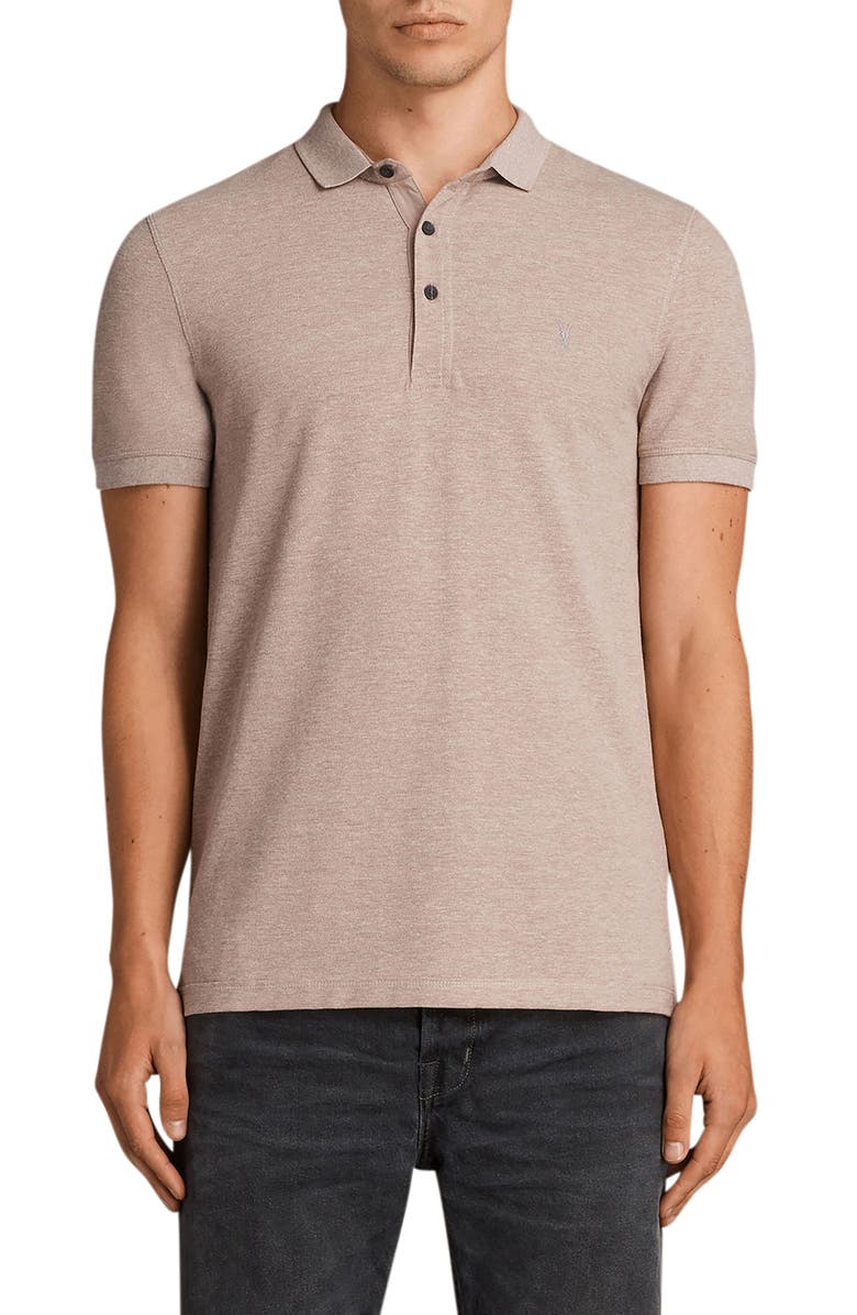 AllSaints Reform Slim Fit Cotton Polo, Main, color,