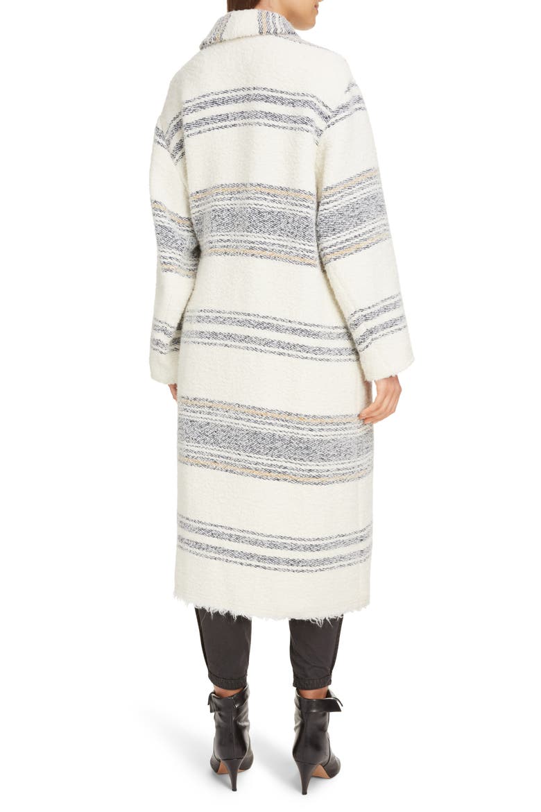 Faby Stripe Wool Blend Coat, Alternate, color, ECRU