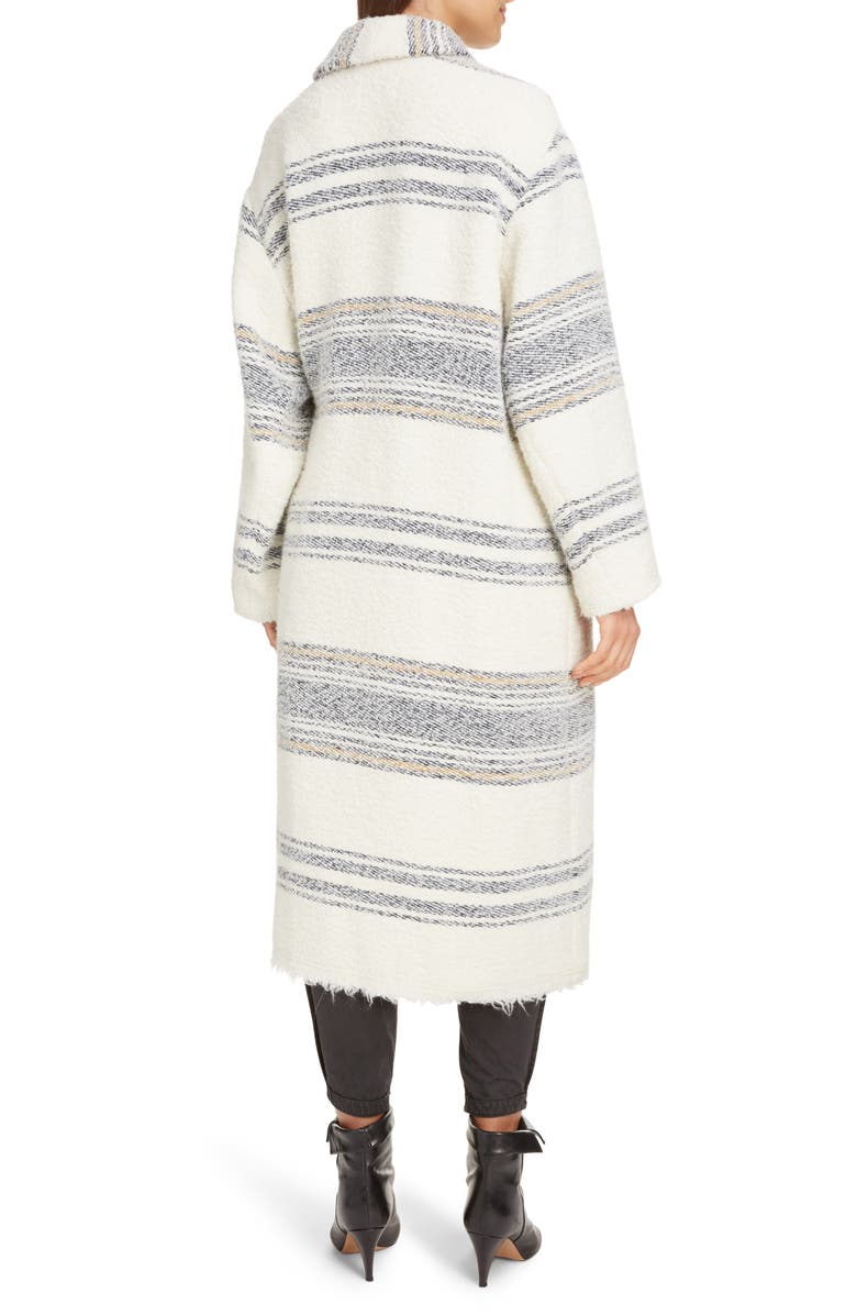 Isabel Marant Étoile Faby Stripe Wool Blend Coat, Alternate, color,