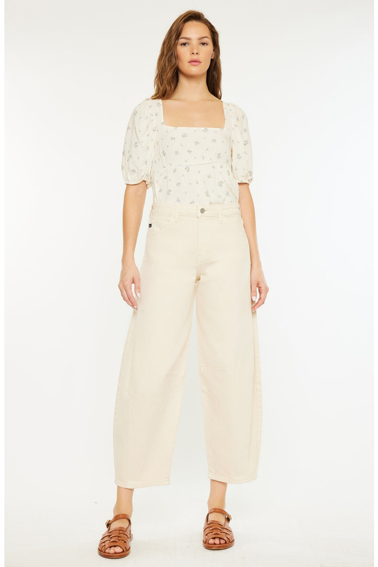 Addison High Rise Horseshoe Cropped Jeans, Alternate, color, Ivory