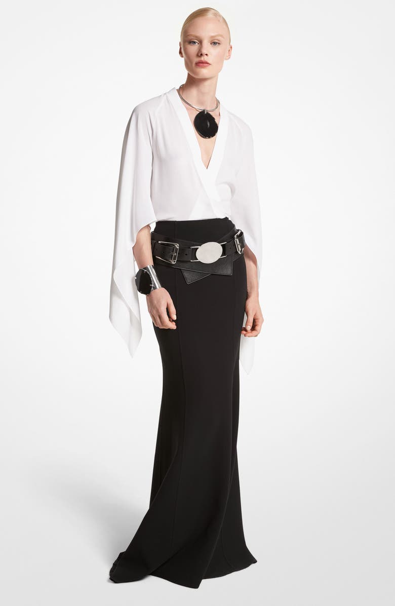 Michael Kors Collection Stretch Wool Fishtail Skirt, Alternate, color, 