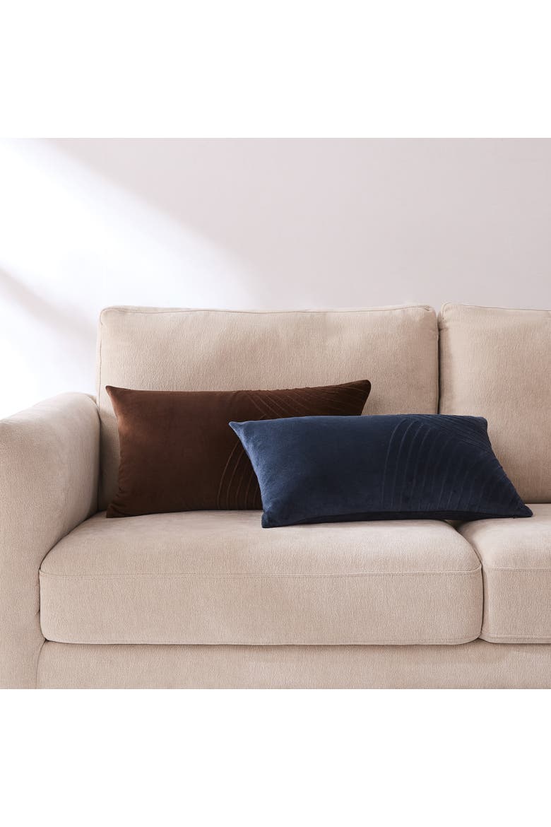 Delta Velvet Pillow Cover, Alternate, color, Brown
