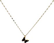 Gemini Jewelry Black Butterfly Crystal Pendant Necklace