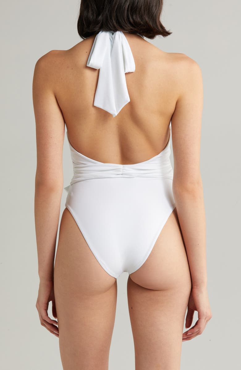 Ramy Brook Raquel Plunge One-Piece Swimsuit, Alternate, color, White