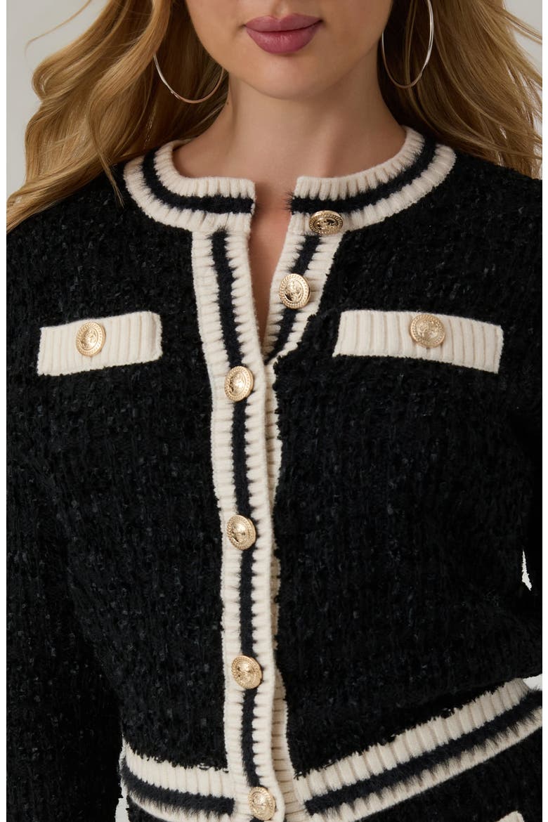 Aomori Contrast Trim Cardigan, Alternate, color, JBLACK-BLACK