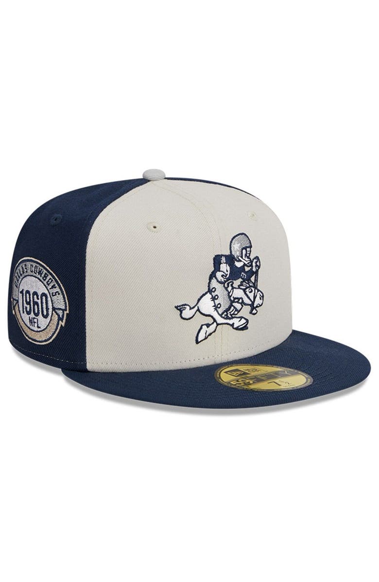 New Era Men's New Era  Cream/Navy Dallas Cowboys 2023 Sideline Historic 59FIFTY Fitted Hat, Main, color, Cream